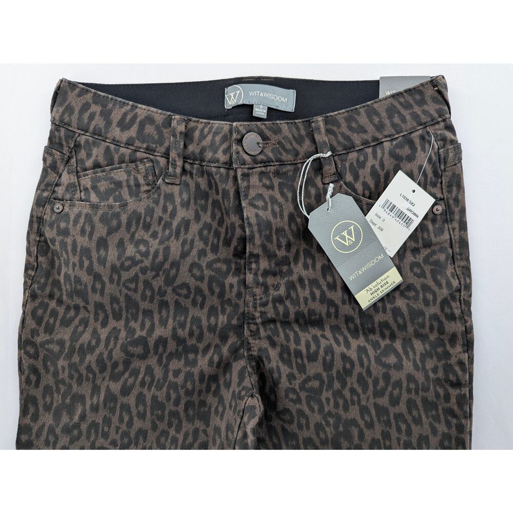 Wit & Wisdom Jeans Ab Solution Leopard Print High Rise Pants Size 0 - Picture 6 of 13